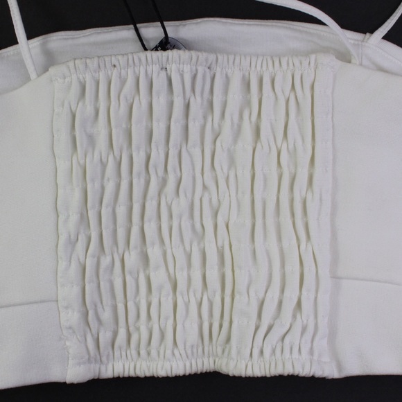 Zara New White Strappy Tube Cropped Top Small - Picture 7 of 8